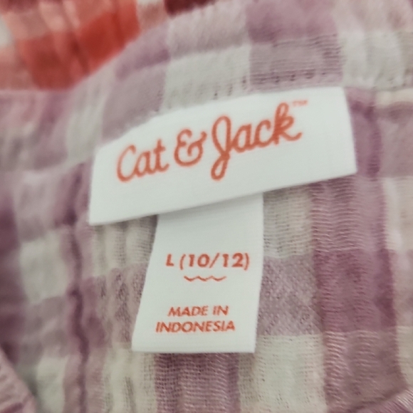 Cat And Jack Purple Plaid Dress Large 10 12 - Picture 4 of 7